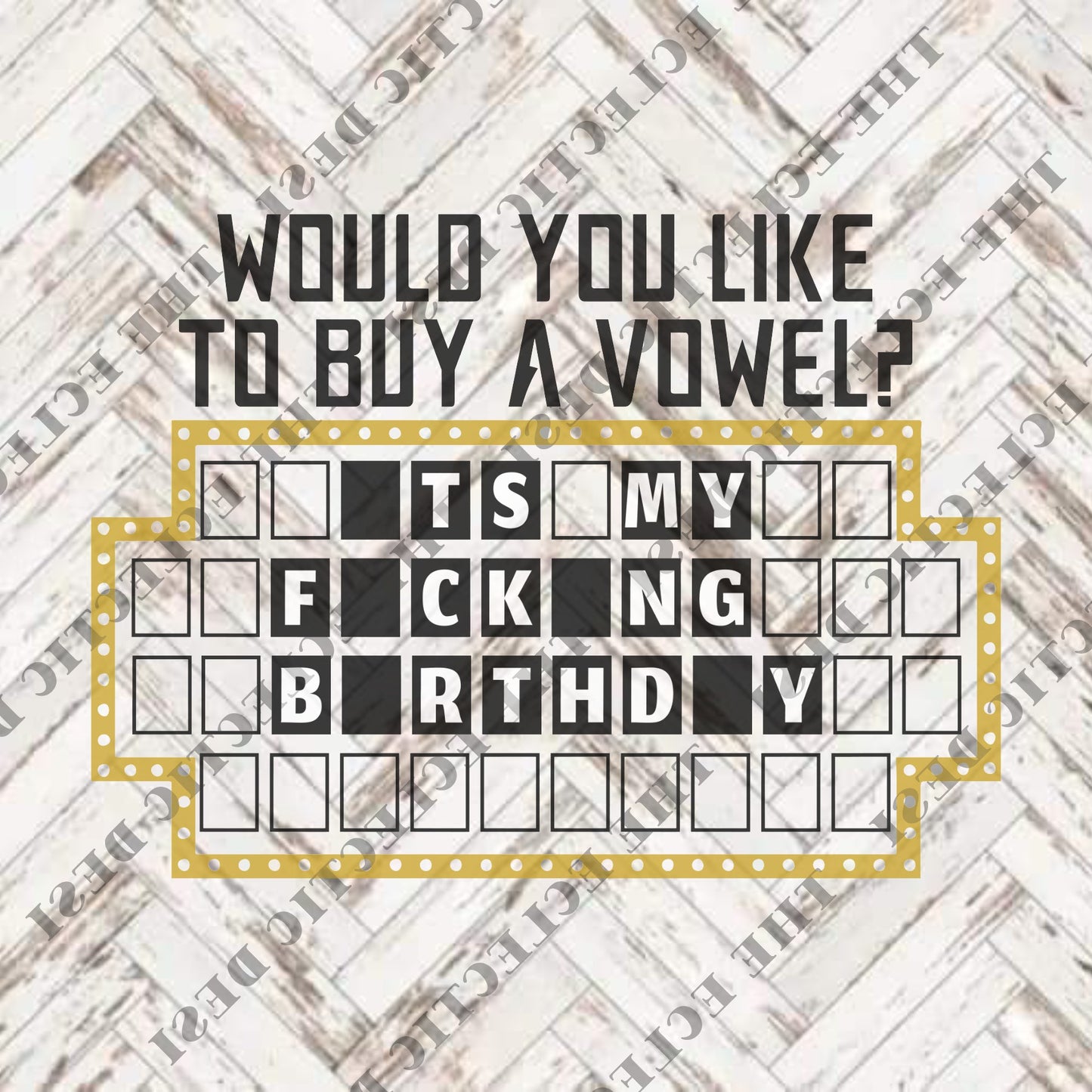 Birthday - Would You Like To Buy A Vowel - DIGITAL DOWNLOAD