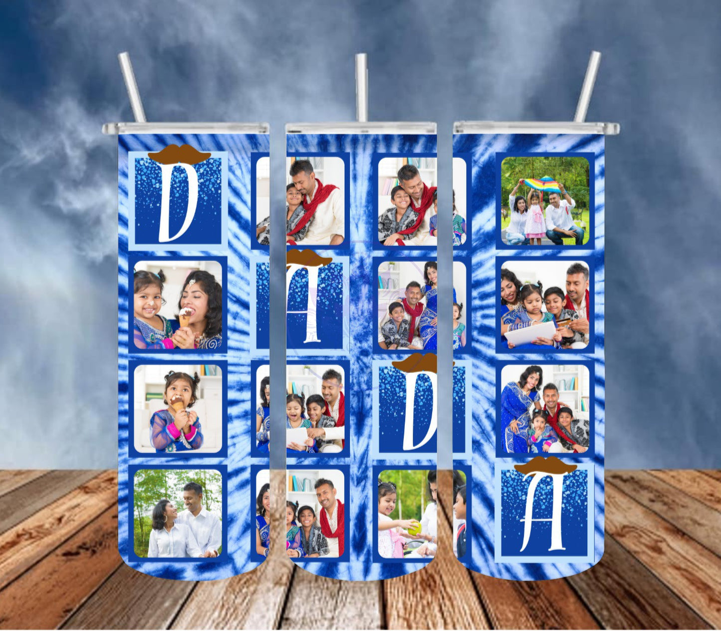 Blue Tie Dye With Photos 20 oz. Tumbler