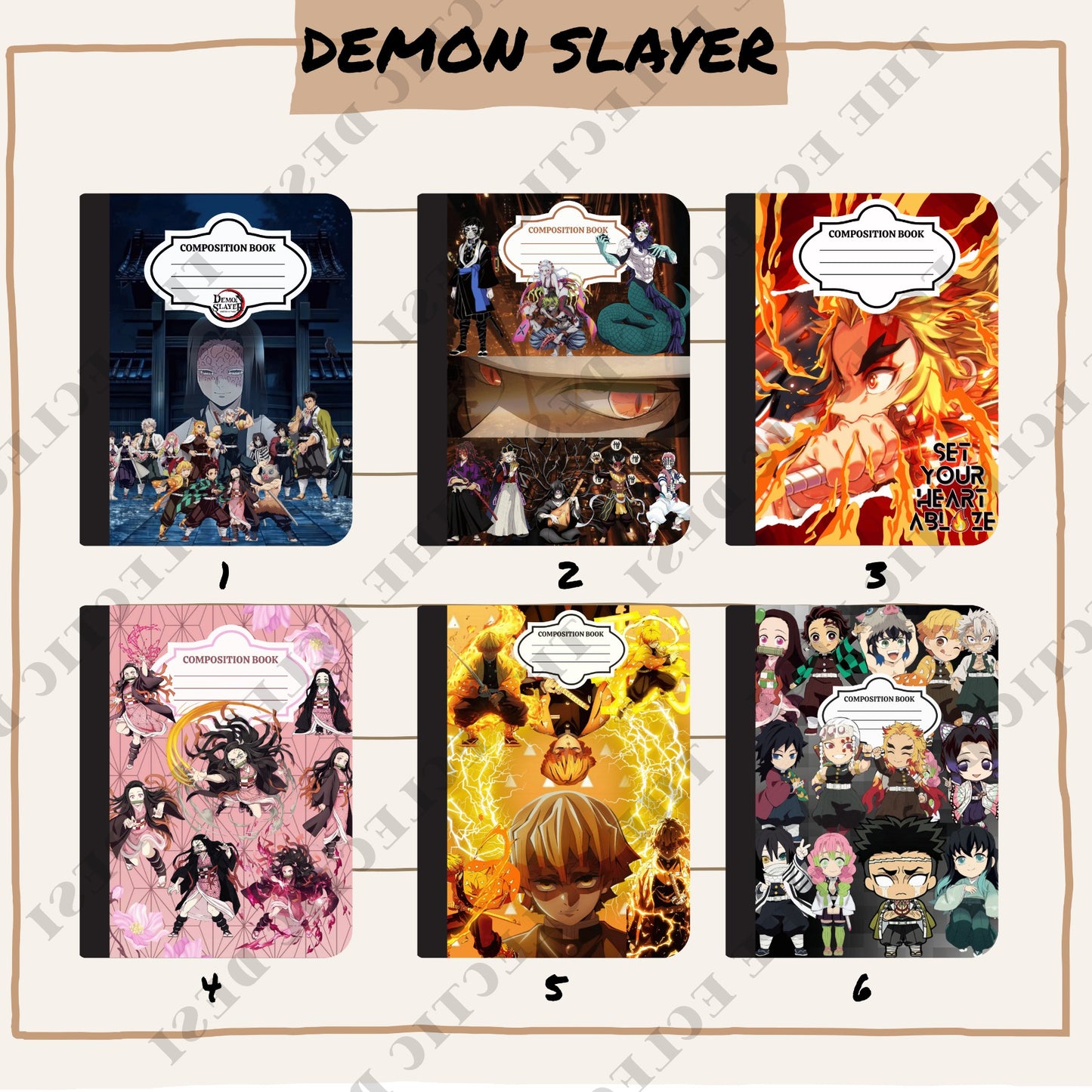 Demon Slayer Composition Book Design Bundle - DIGITAL DOWNLOAD