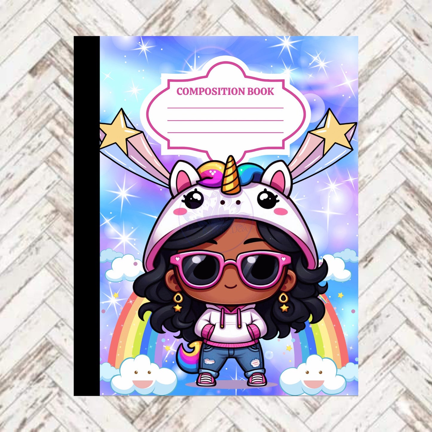 Desi Girl Unicorn Composition Book