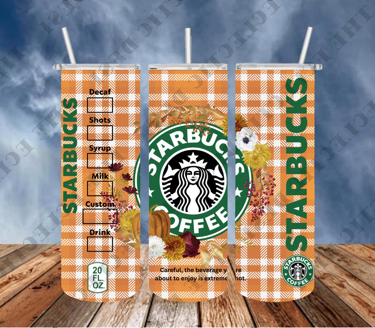 Fall Plaid Tumbler Design - DIGITAL DOWNLOAD