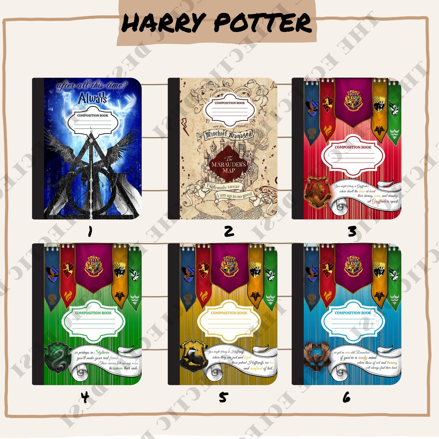 Harry Potter Composition Book Design Bundle - DIGITAL DOWNLOAD