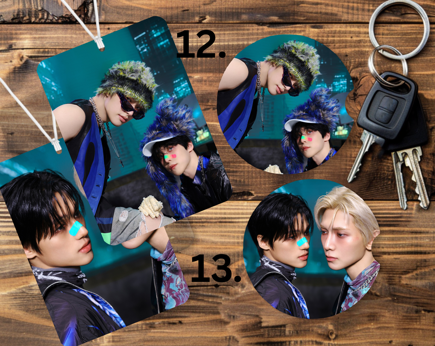 Ateez GH5 Bias and Bias Wrecker Car Freshener and Coasters Set