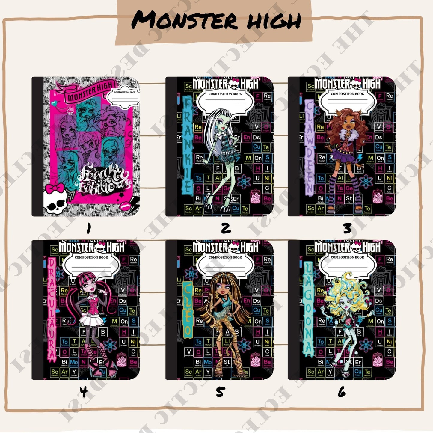 Monster High Composition Book Design Bundle - DIGITAL DOWNLOAD