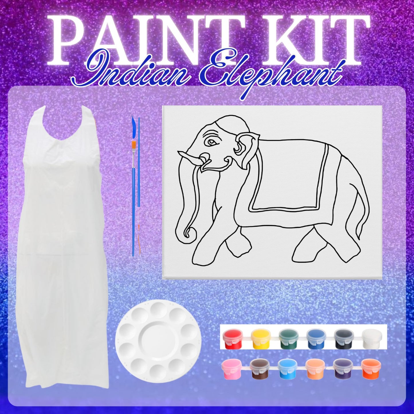 South Asian Wildlife Pre-Drawn Paint Kits