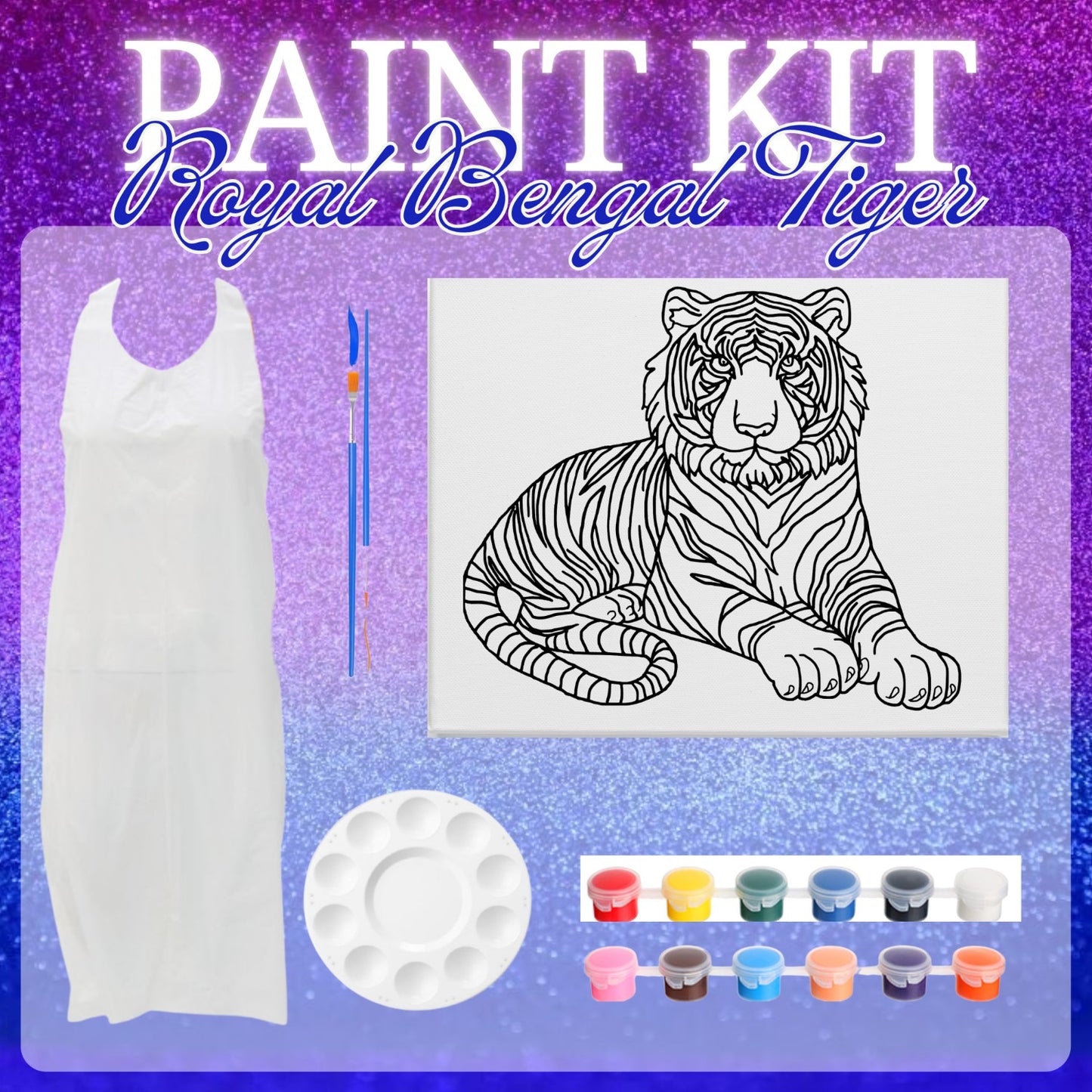 South Asian Wildlife Pre-Drawn Paint Kits