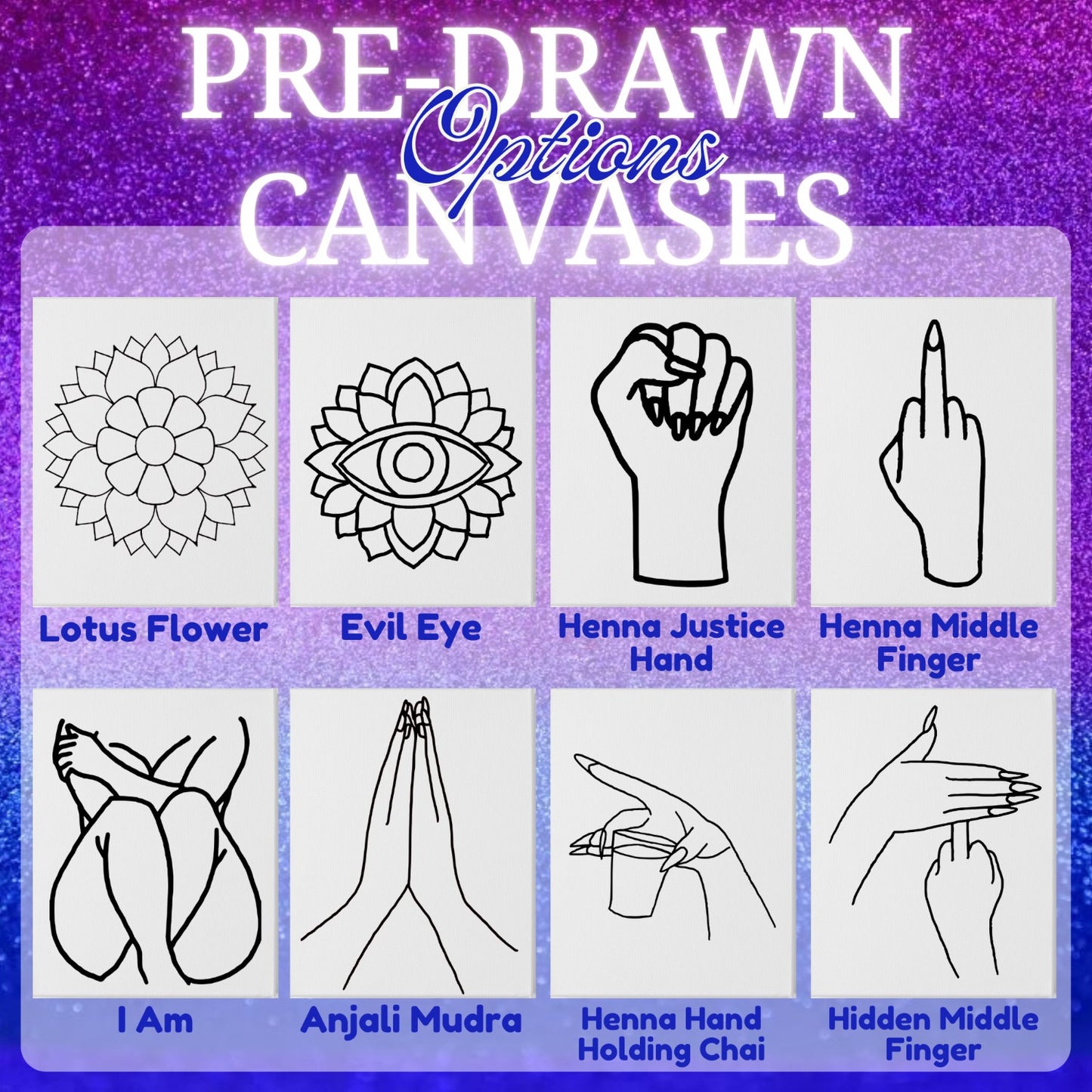 Pre-Drawn CANVASES ONLY