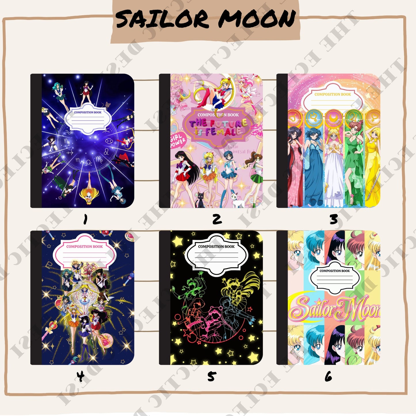Sailor Moon Composition Book Design Bundle - DIGITAL DOWNLOAD