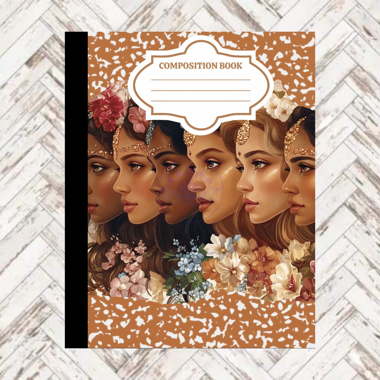 Desi Women Floral Composition Book