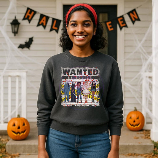 Halloween Horror Wanted Mugshot Sweatshirt