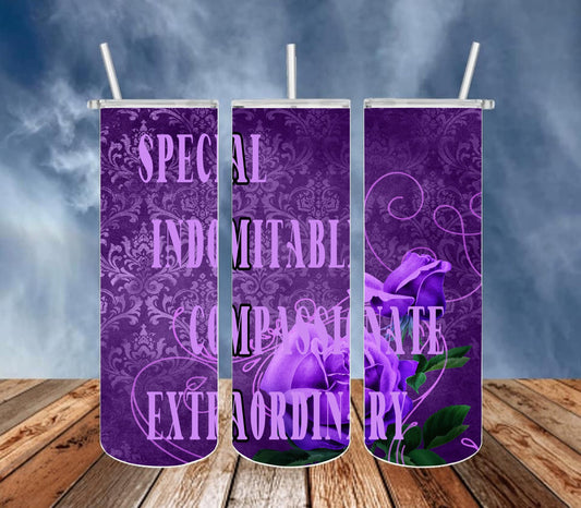 Purple Floral Tumbler