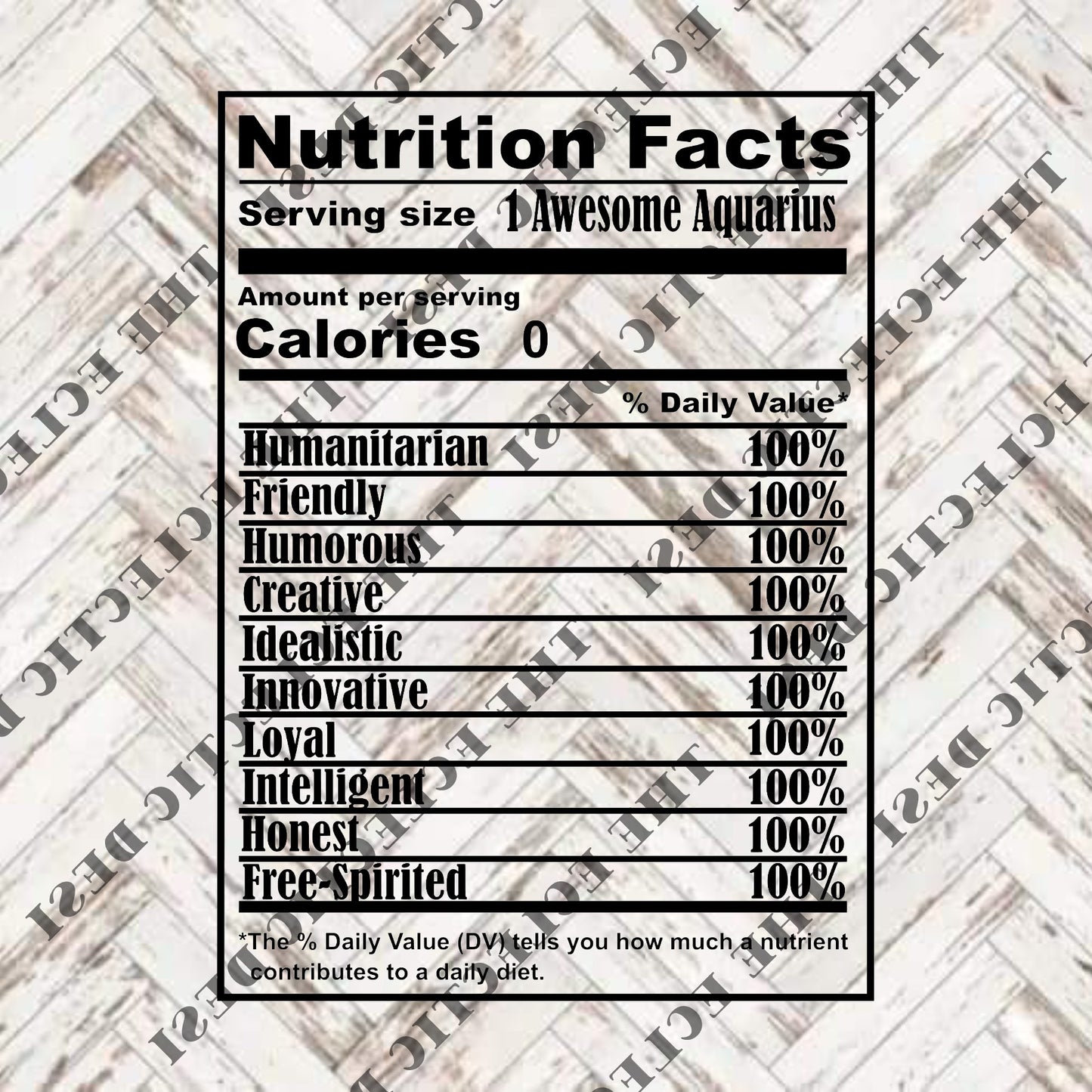 Zodiac Nutritional Facts - DIGITAL DOWNLOAD