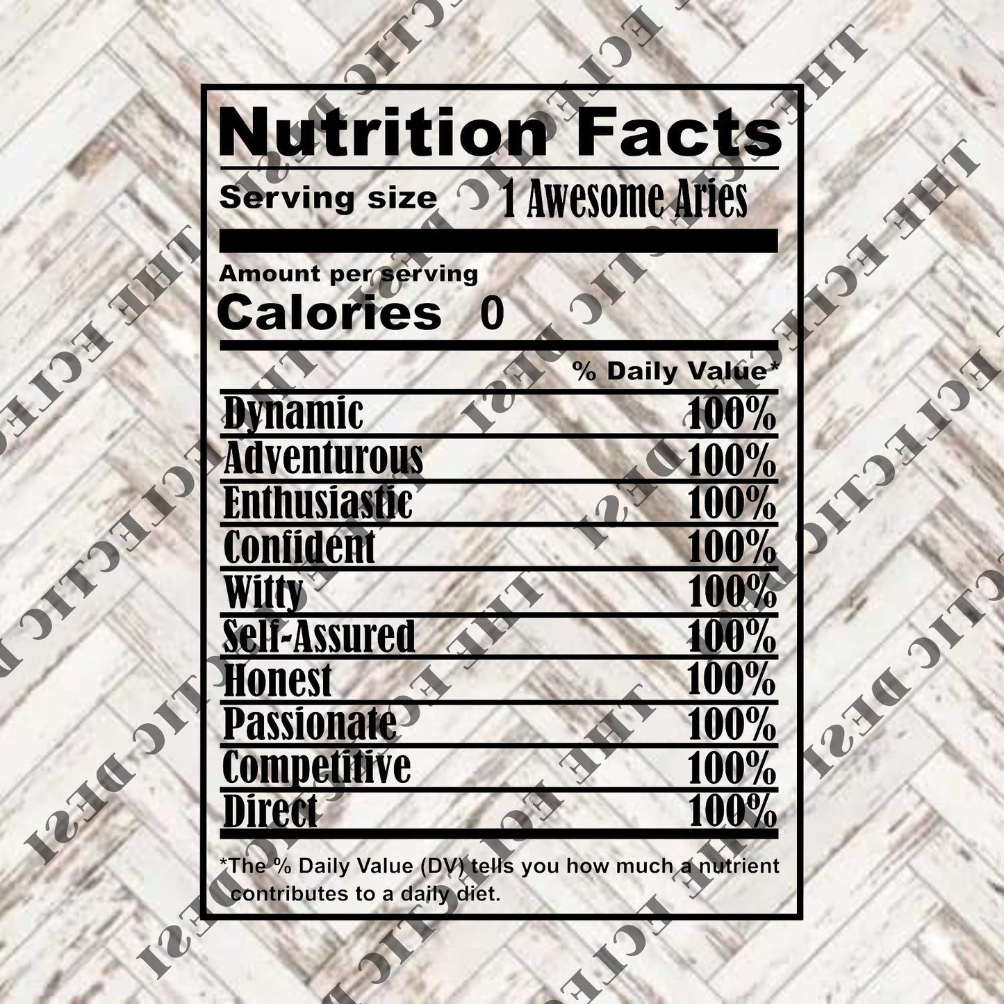 Zodiac Nutritional Facts - DIGITAL DOWNLOAD