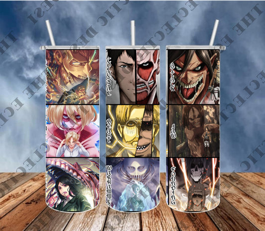 Attack on Titan - 9 Titans Tumbler Design - DIGITAL DOWNLOAD
