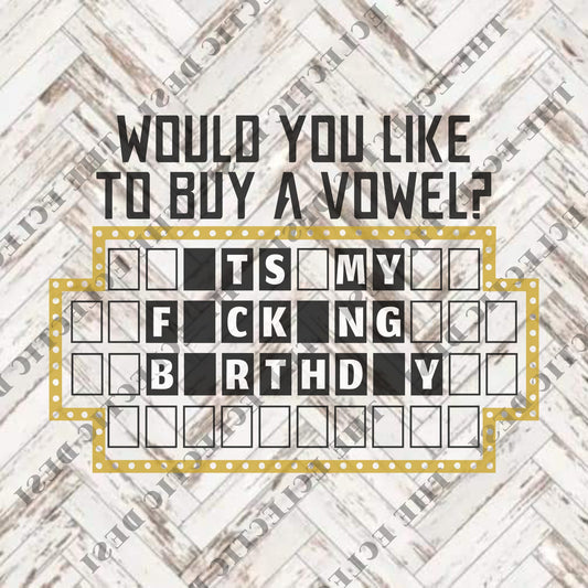 Birthday - Would You Like To Buy A Vowel - DIGITAL DOWNLOAD