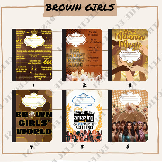 Brown Girls Composition Book Design Bundle - DIGITAL DOWNLOAD