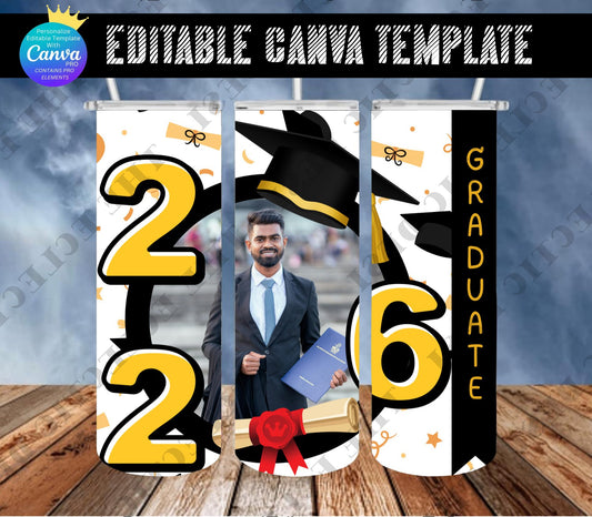 Graduation Frame Tumbler Design - CANVA TEMPLATE