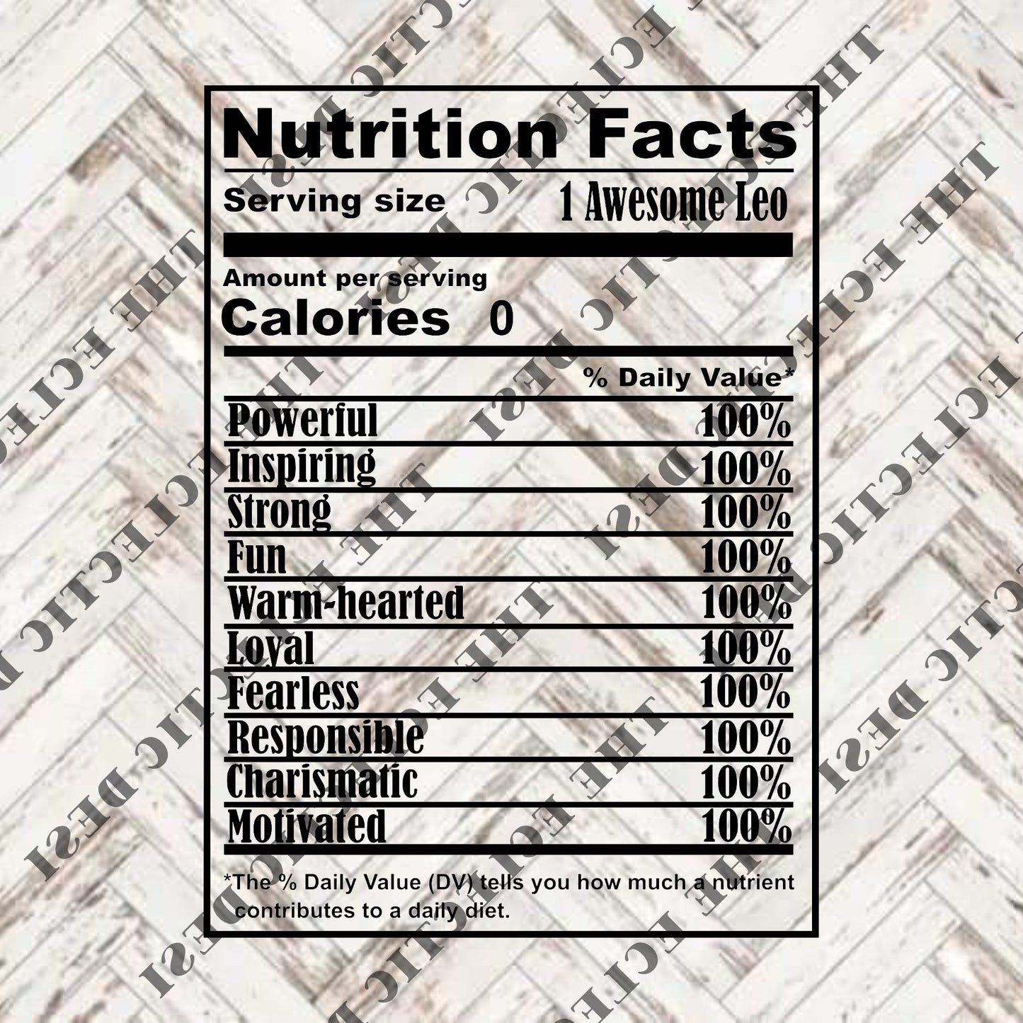 Zodiac Nutritional Facts - DIGITAL DOWNLOAD