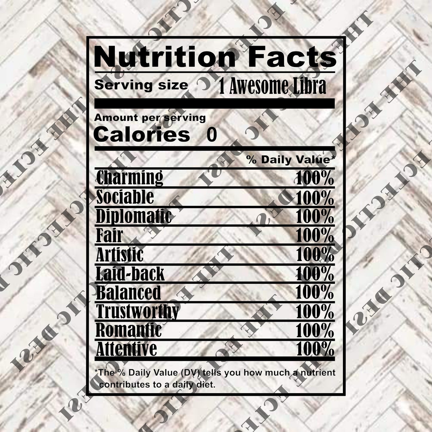 Zodiac Nutritional Facts - DIGITAL DOWNLOAD