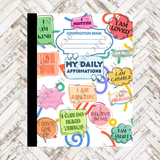 My Daily Affirmations Composition Book Design - DIGITAL DOWNLOAD