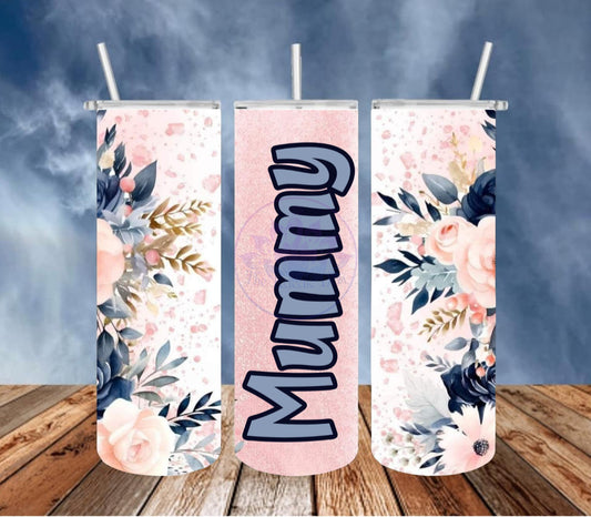 Pink Floral Tumbler 20 oz. Tumbler