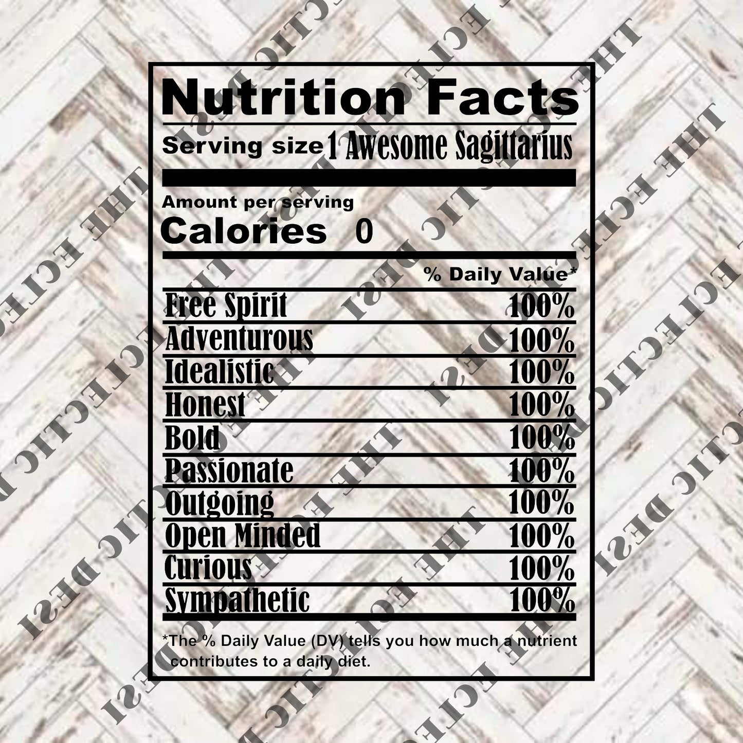 Zodiac Nutritional Facts - DIGITAL DOWNLOAD
