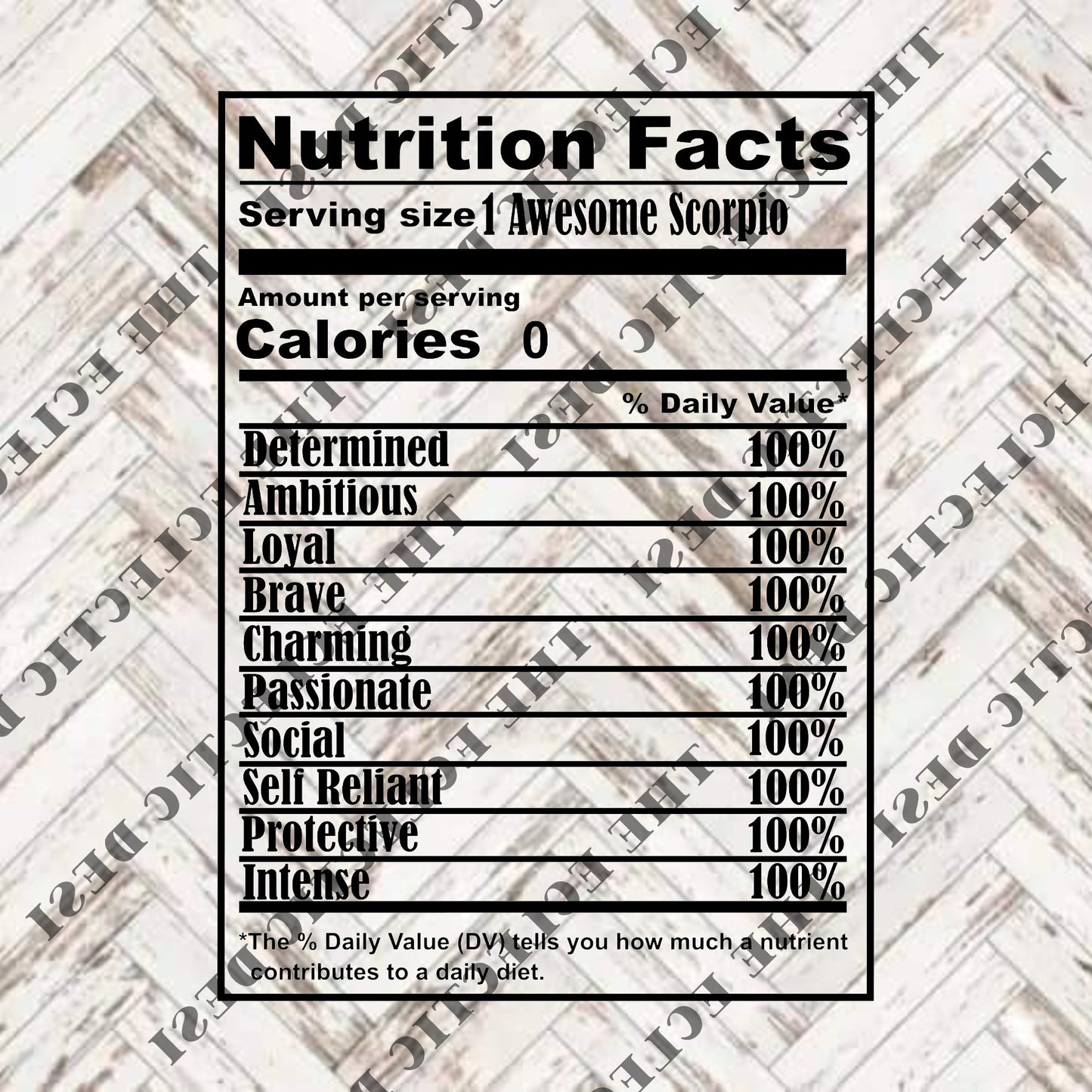 Zodiac Nutritional Facts - DIGITAL DOWNLOAD
