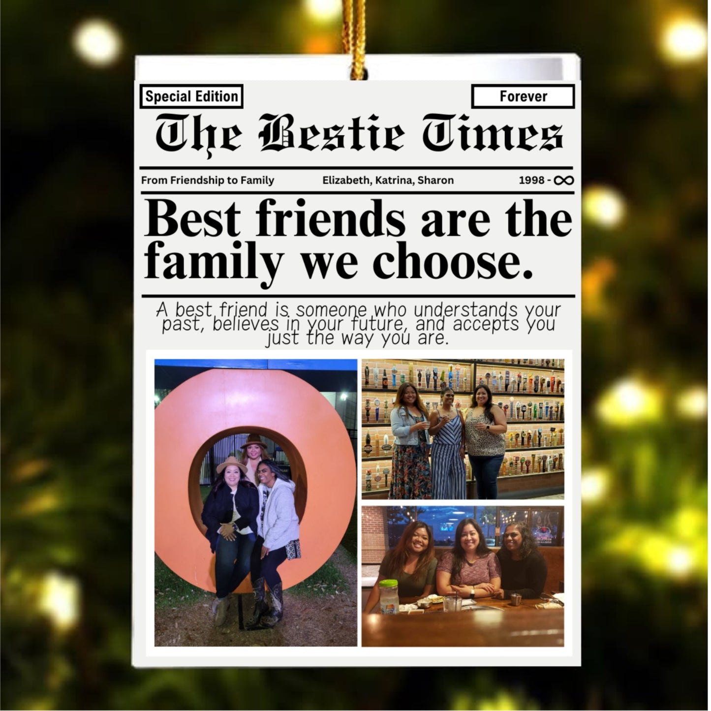 The Bestie Times Custom Photo Ornament