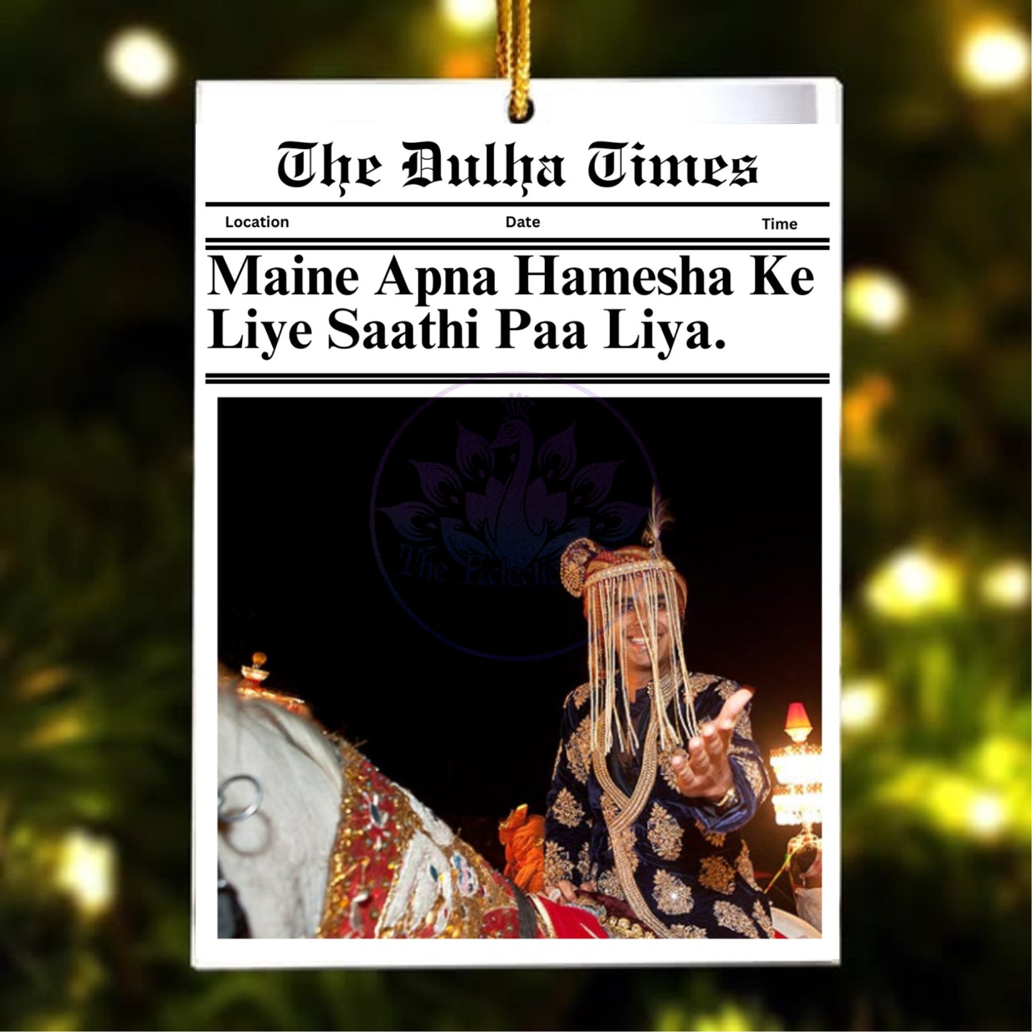 The Dulha Times Custom Photo Ornament