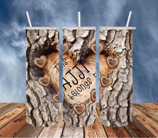 Carved Heart Shape Tree - Woman Tumbler