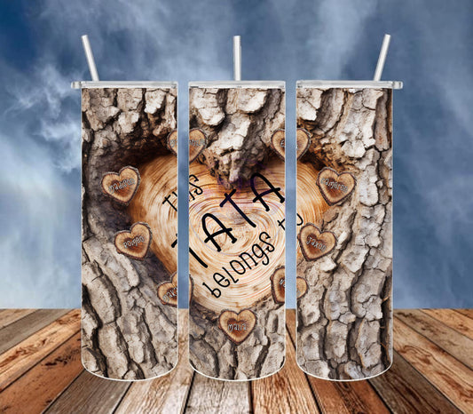 Carved Heart Shape Tree - Man Tumbler