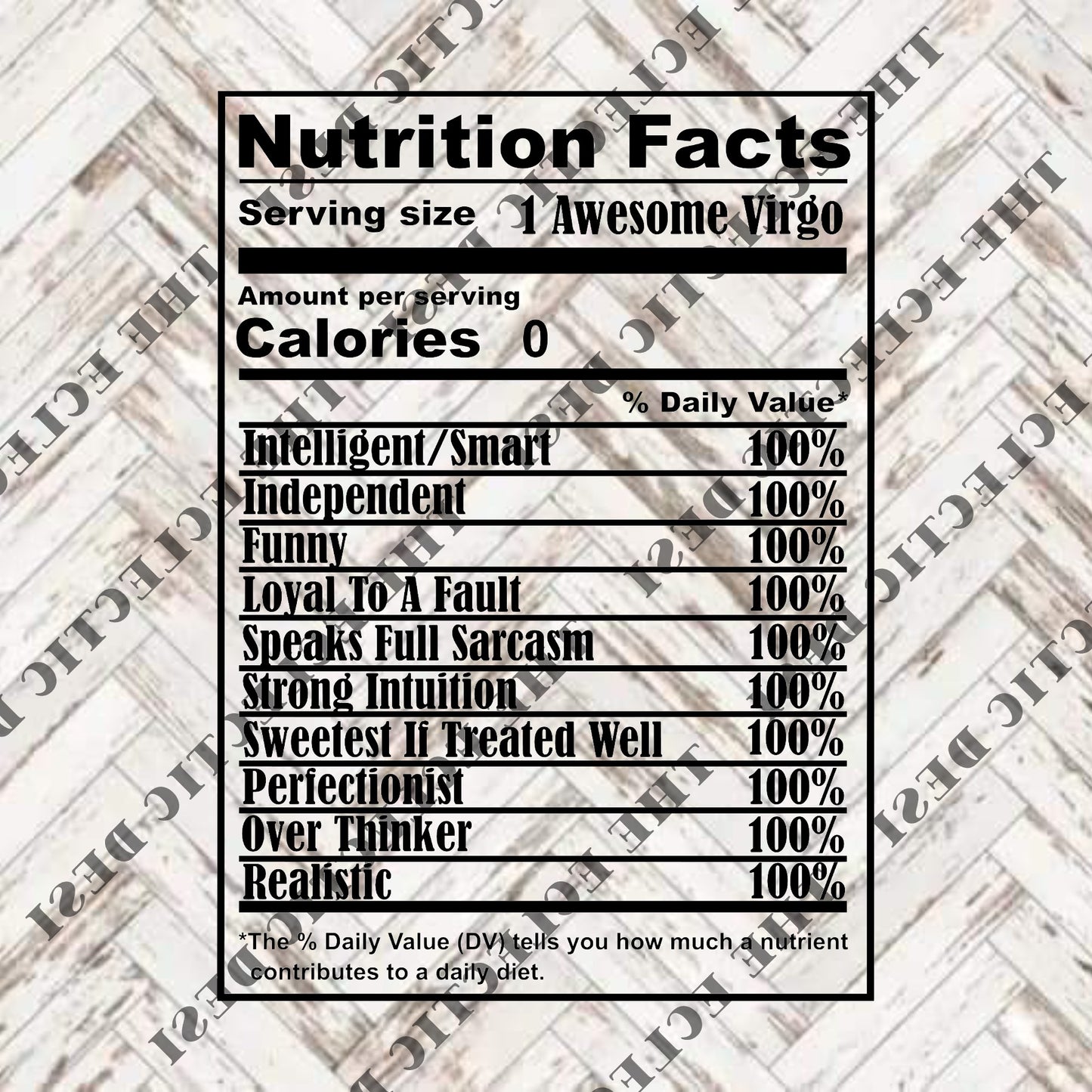 Zodiac Nutritional Facts - DIGITAL DOWNLOAD