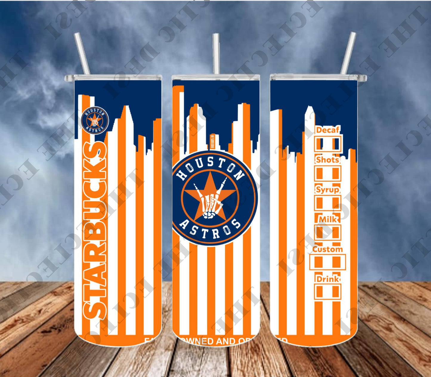 Whataburger And Astros Houston Skyline Tumbler Design - DIGITAL DOWNLOAD