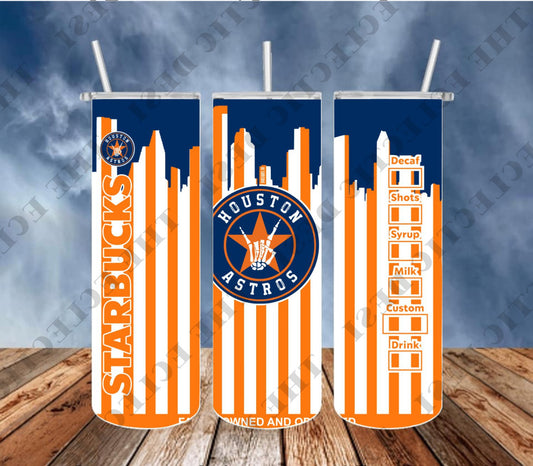 Whataburger And Astros Houston Skyline Tumbler Design - DIGITAL DOWNLOAD
