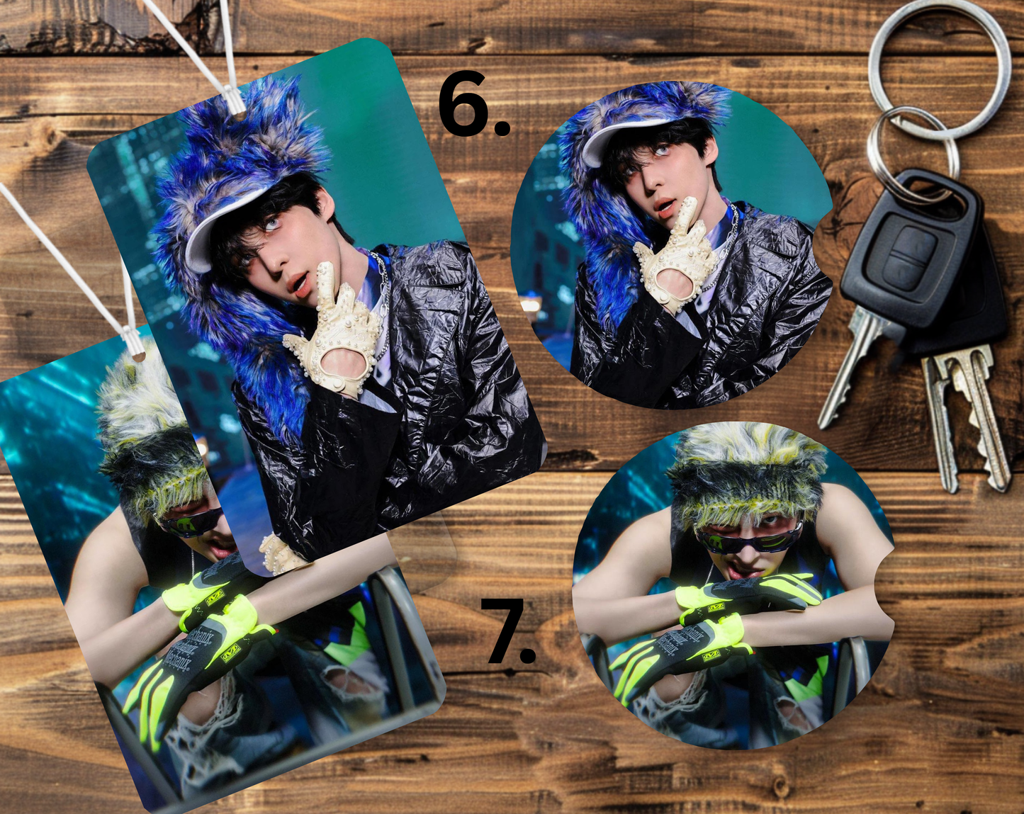 Ateez GH5 Bias and Bias Wrecker Car Freshener and Coasters Set