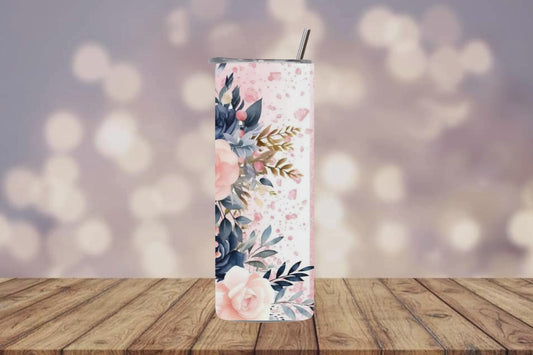 Pink Floral Tumbler